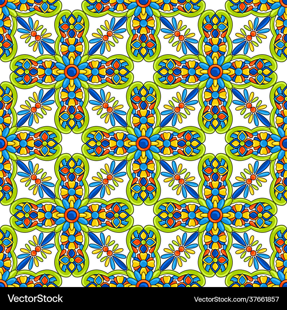 Mexikanische Talavera Keramikfliese Nahtlose Muster Mexikanische Talavera Keramikfliese Nahtlose Muster vektorbild