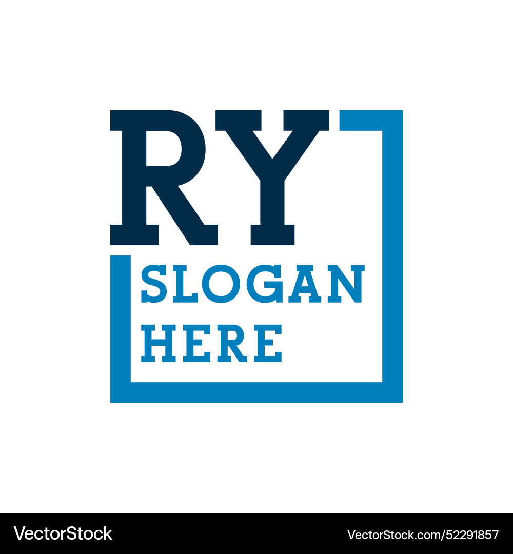 Minimal initials logo letters r and y ry initial Vector Image