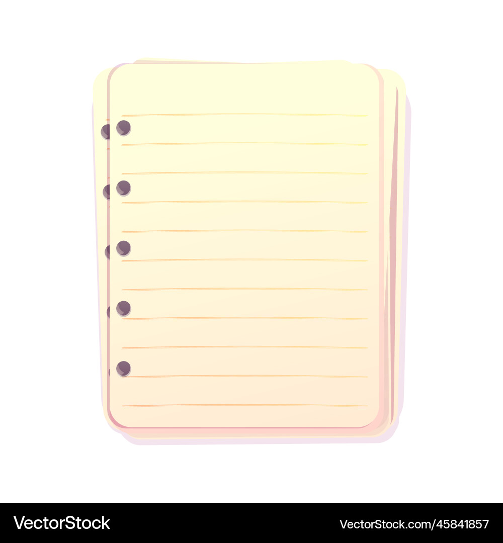 Notebook empty paper for notes journal Notebook empty paper for notes journal vector image