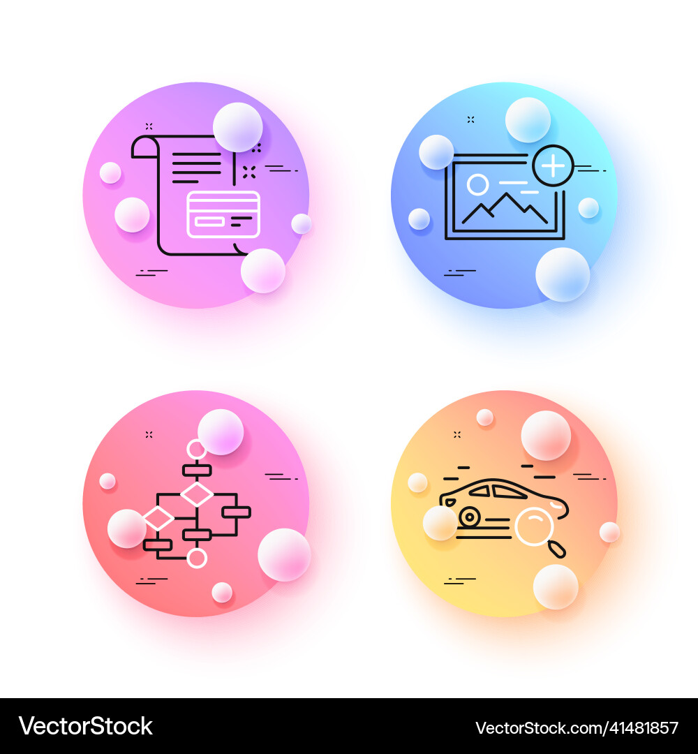 Payment card add photo and block diagram minimal Payment card add photo and block diagram minimal vector image
