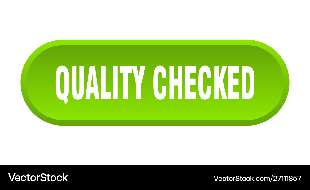 Quality checked button rounded vector image