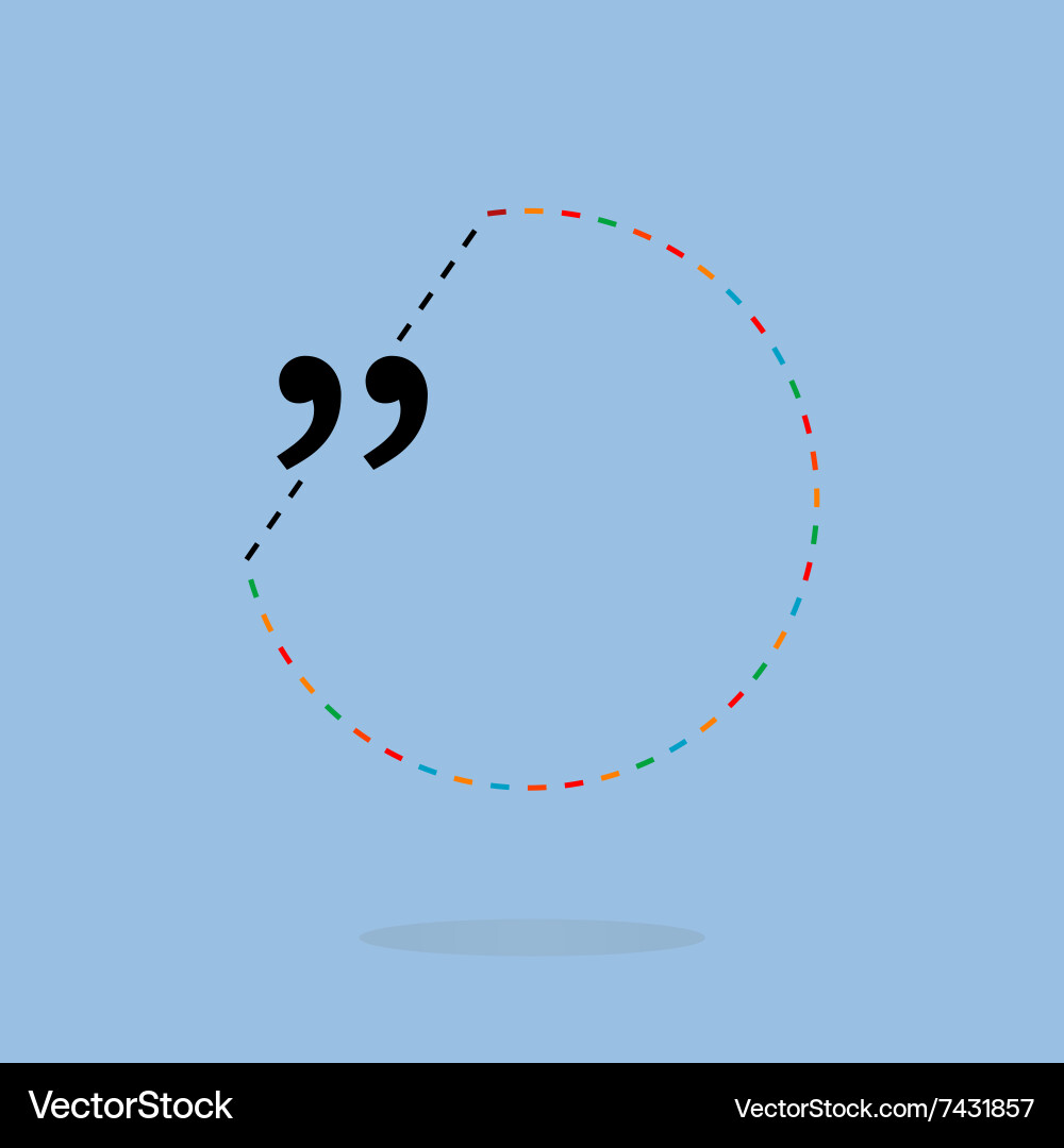 Quotation marks with thin line speech Vector Image