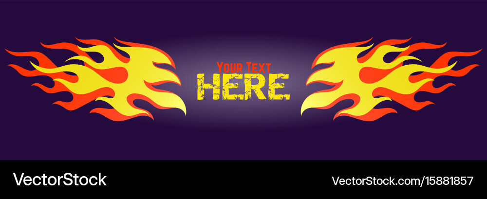 Red and yellow gradient flame frame element Vector Image