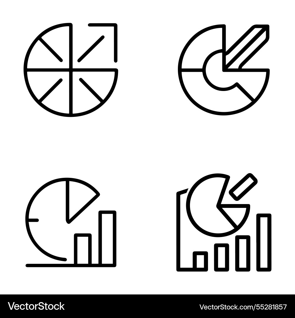 Report with pie chart or bar icons set vector image