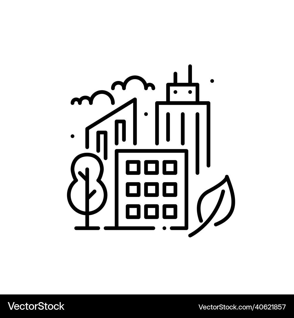Sustainable city icon green alternative urban Sustainable city icon green alternative urban vector image