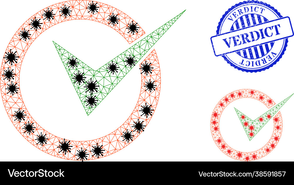 Wire frame mesh checkbox circle icons with flu Wire frame mesh checkbox circle icons with flu vector image