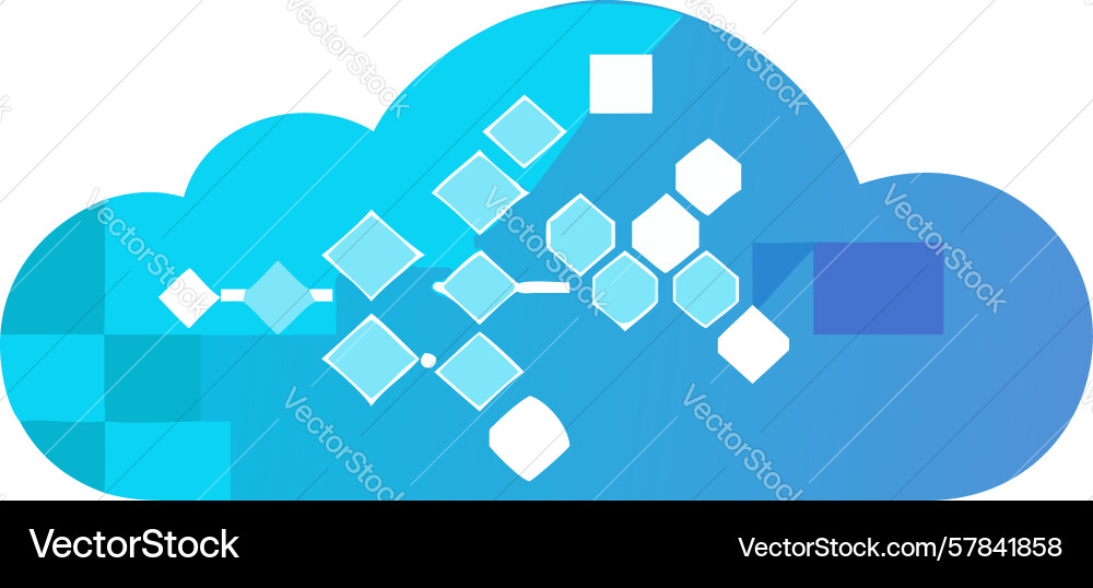 Abstract cloud data flow network icon design vector image