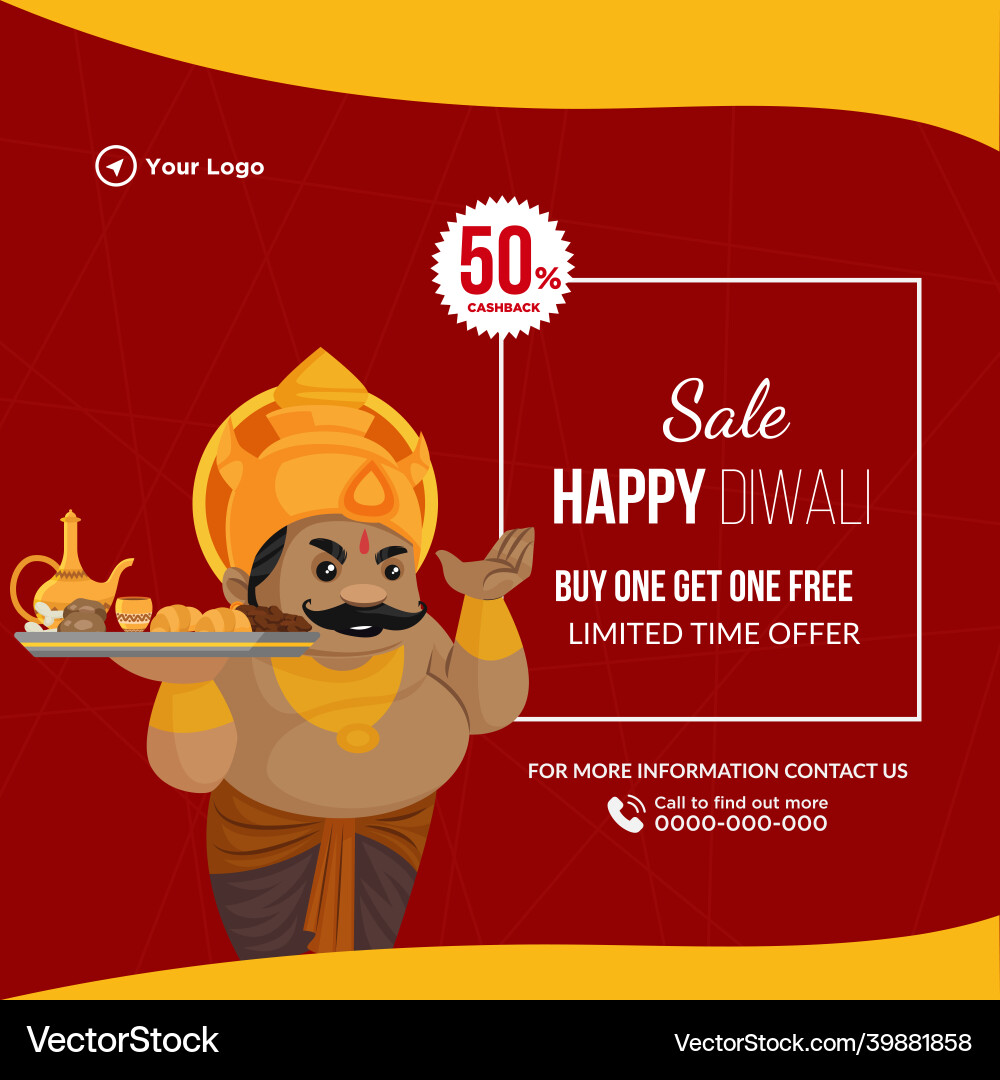 Banner design of happy diwali sale Banner design of happy diwali sale vector image