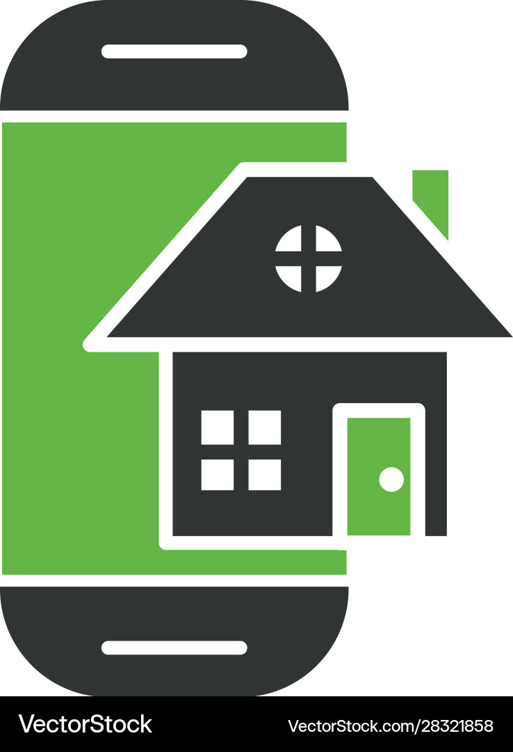 Building front facade with smartphone Vector Image