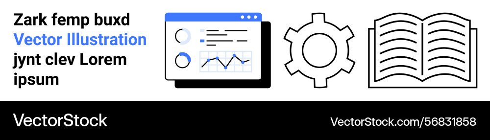 Data analytics interface gear symbol and open Data analytics interface gear symbol and open vector image