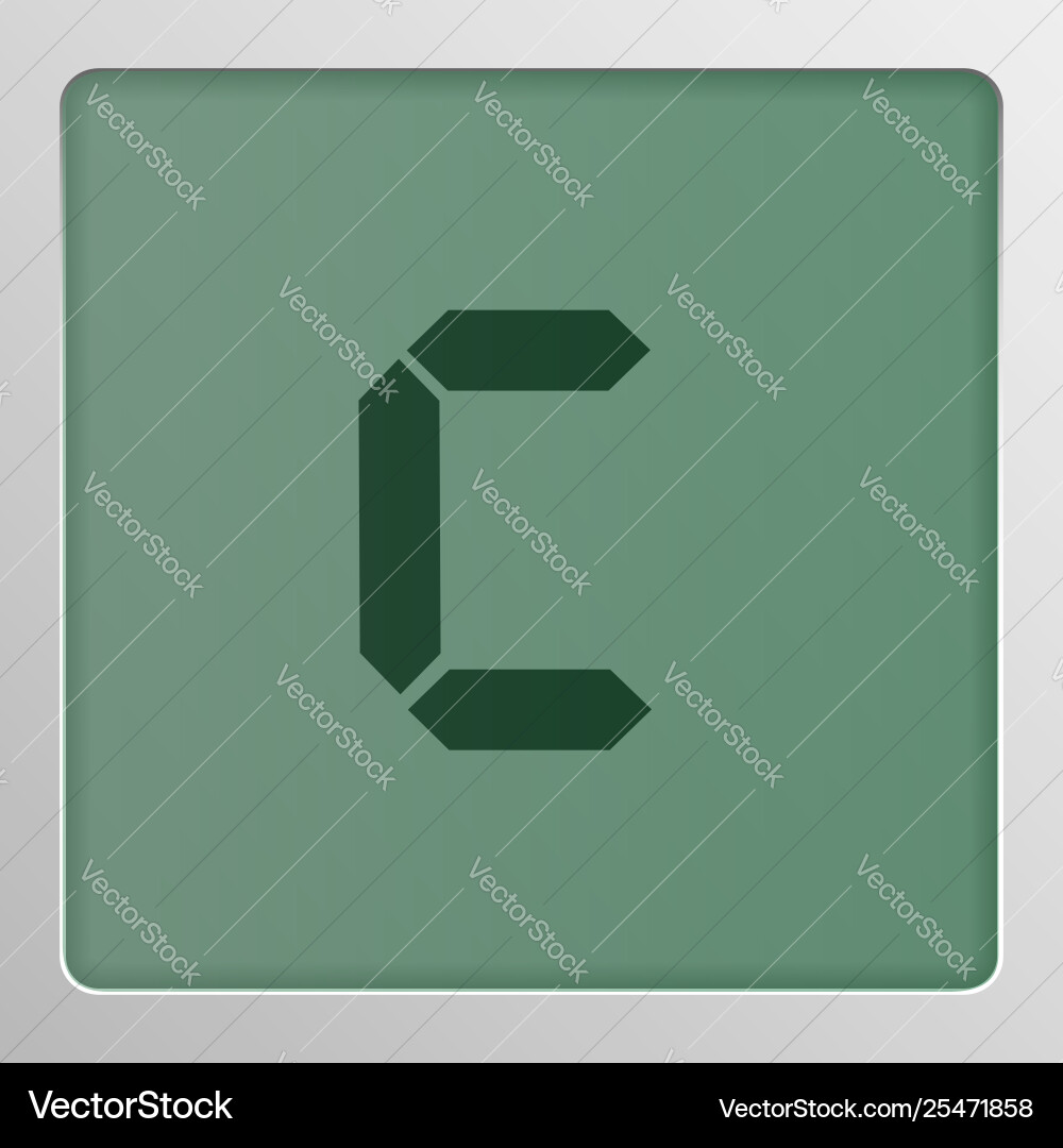 Digital character set typeface on a screen vector image