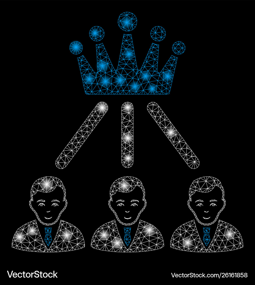 Flare mesh network hierarchy men with spots vector image