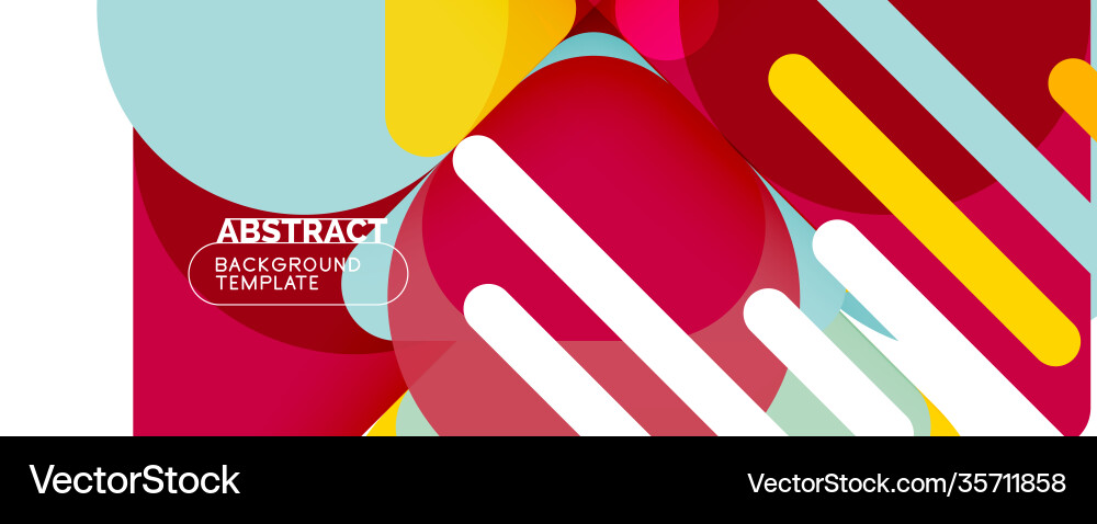 Flat geometric round shapes and dynamic lines Flat geometric round shapes and dynamic lines vector image