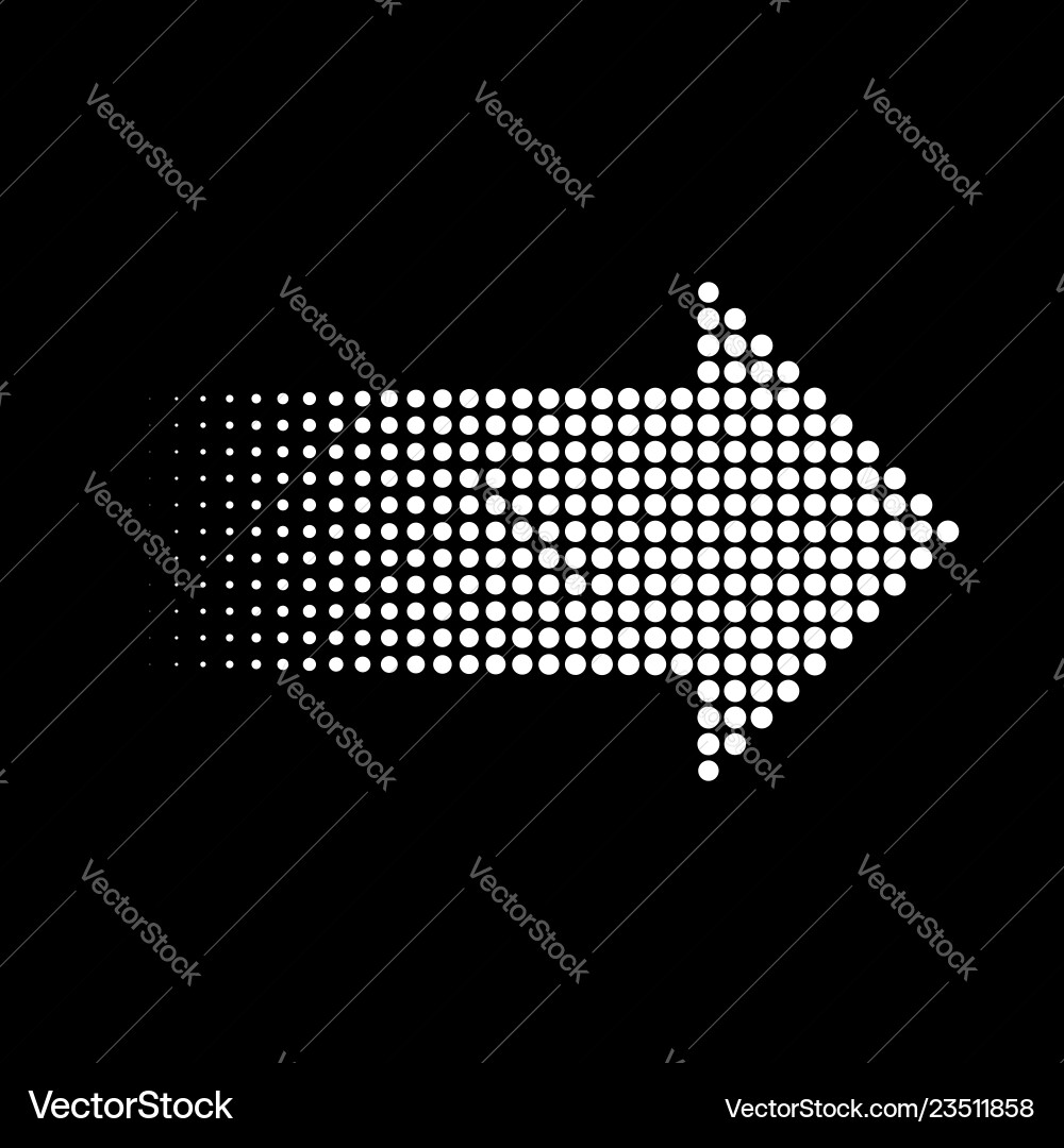 Halftone gradient dots arrow graphic element Halftone gradient dots arrow graphic element vector image