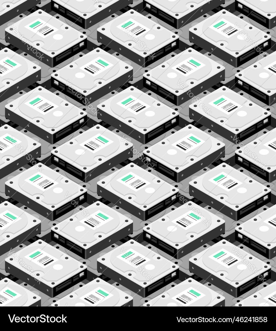 Hard drive pattern seamless hdd background Vector Image
