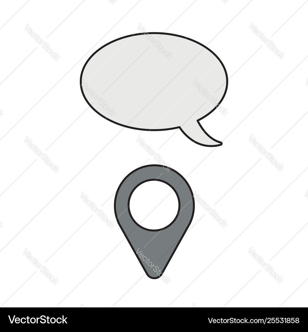 Icon concept map pointer with speech bubble Icon concept map pointer with speech bubble vector image