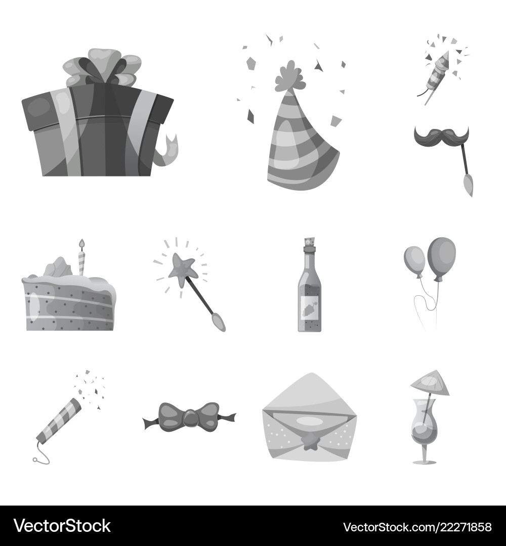 Isolated object of party and birthday icon set Vector Image