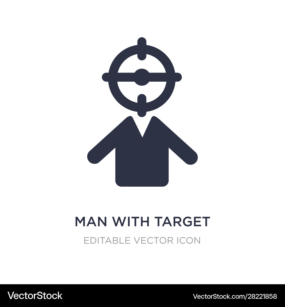 Man with target icon on white background simple Man with target icon on white background simple vector image
