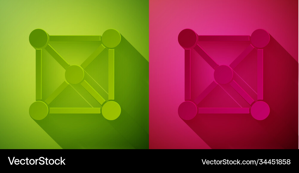 Paper cut blockchain technology icon isolated Paper cut blockchain technology icon isolated vector image