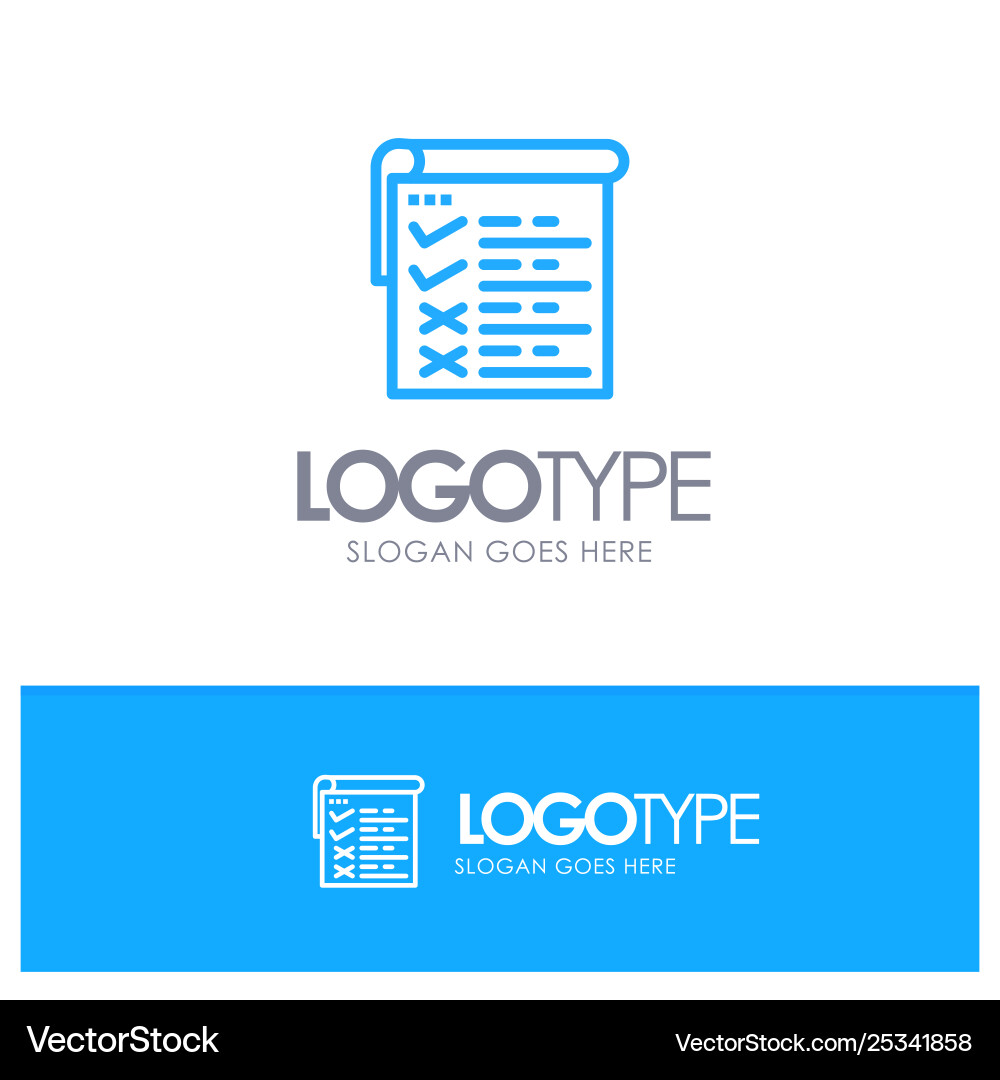 Prüfbericht Qa blue logo line style Prüfbericht Qa blue logo line style vektorbild