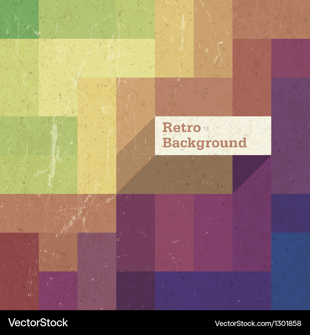 Retro colorful rectangles background op Vector Image