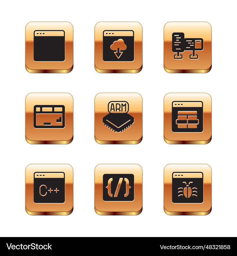 Set browser window software programming language Set browser window software programming language vector image
