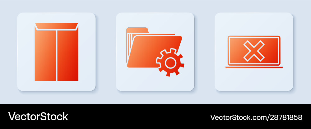Set folder settings with gears envelope Set folder settings with gears envelope vector image
