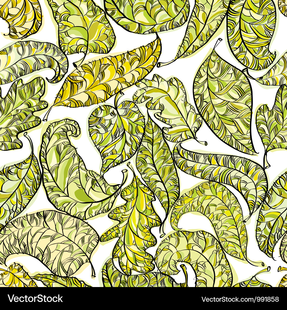 Spring leaves seamless pattern Vector Image