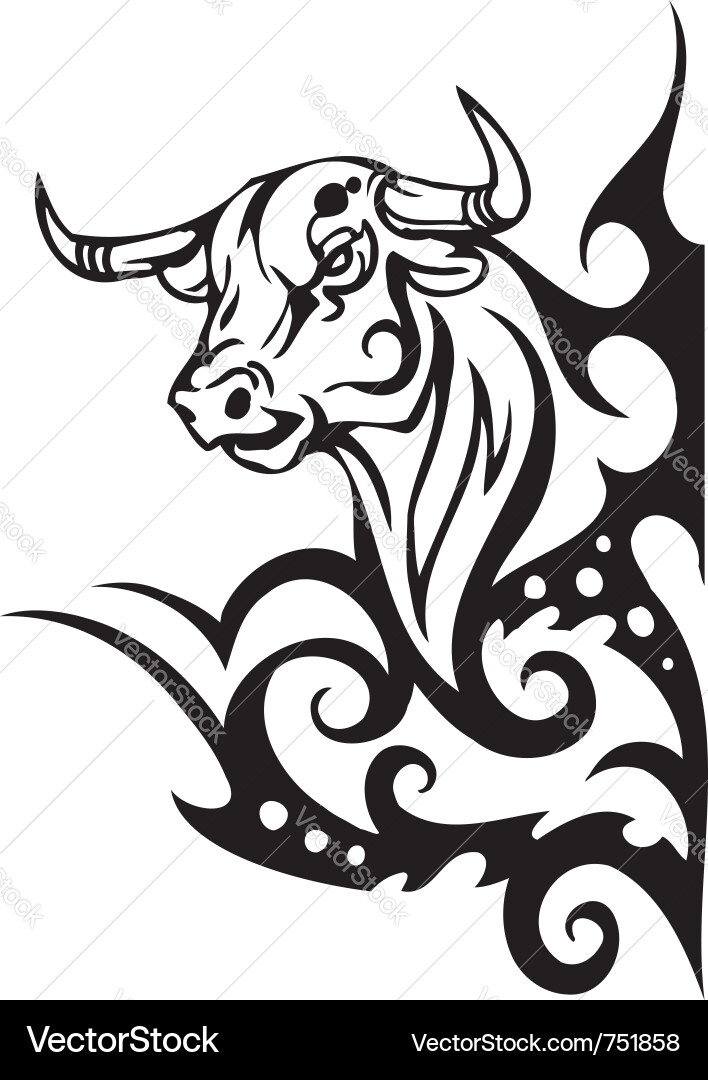 Tribal Bull - Strength & Power Vector Image