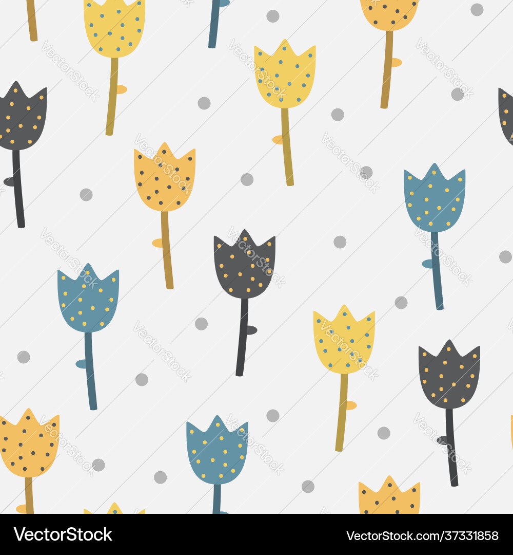 Tulip pattern Tulip pattern vector image