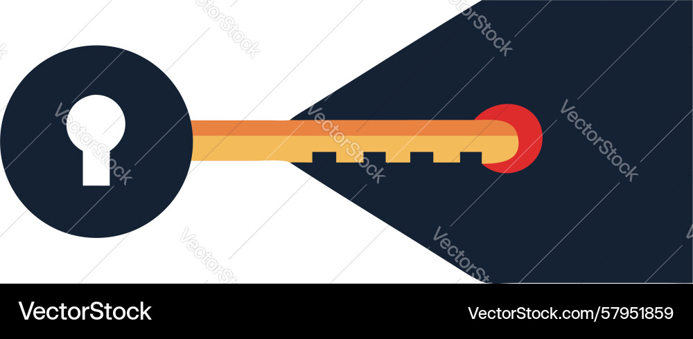 Abstract Key with Glow Vector Image