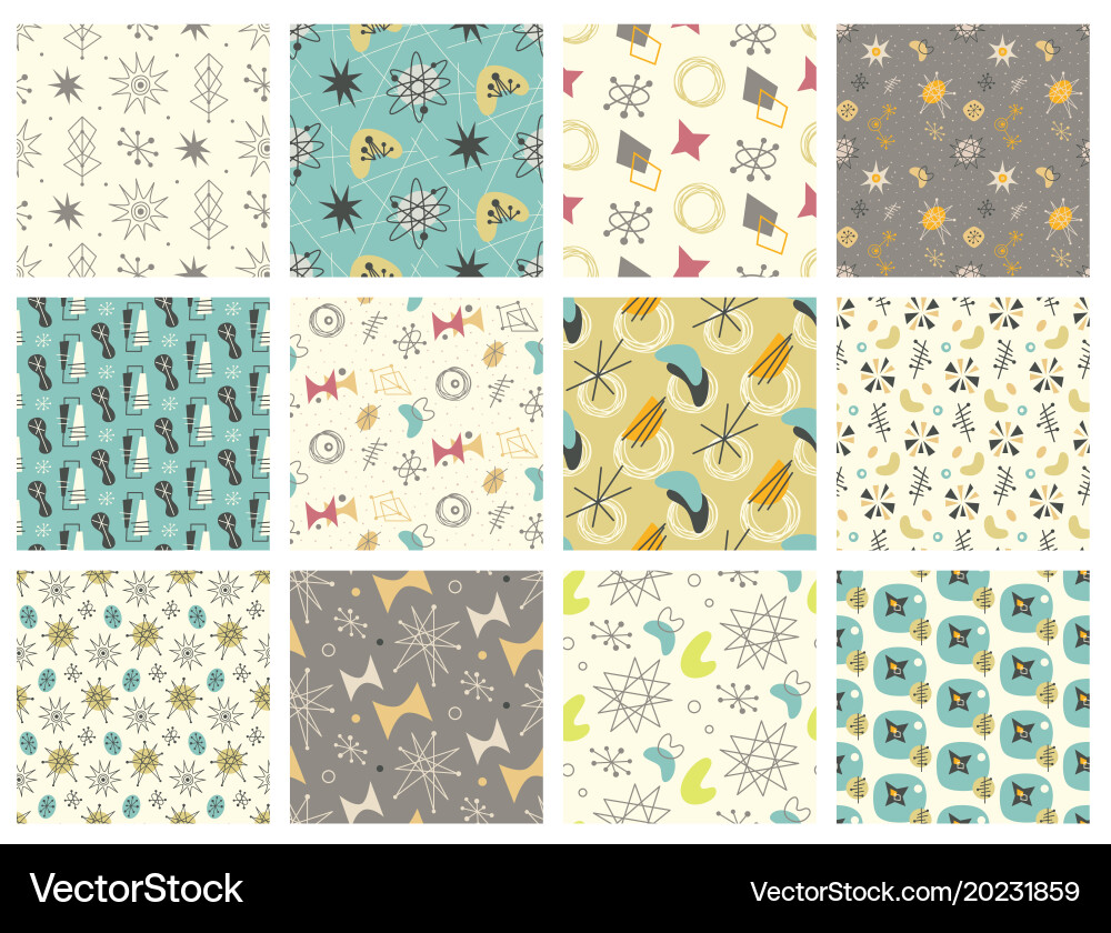 Atomic Retro Pattern - 1950s Style vector image