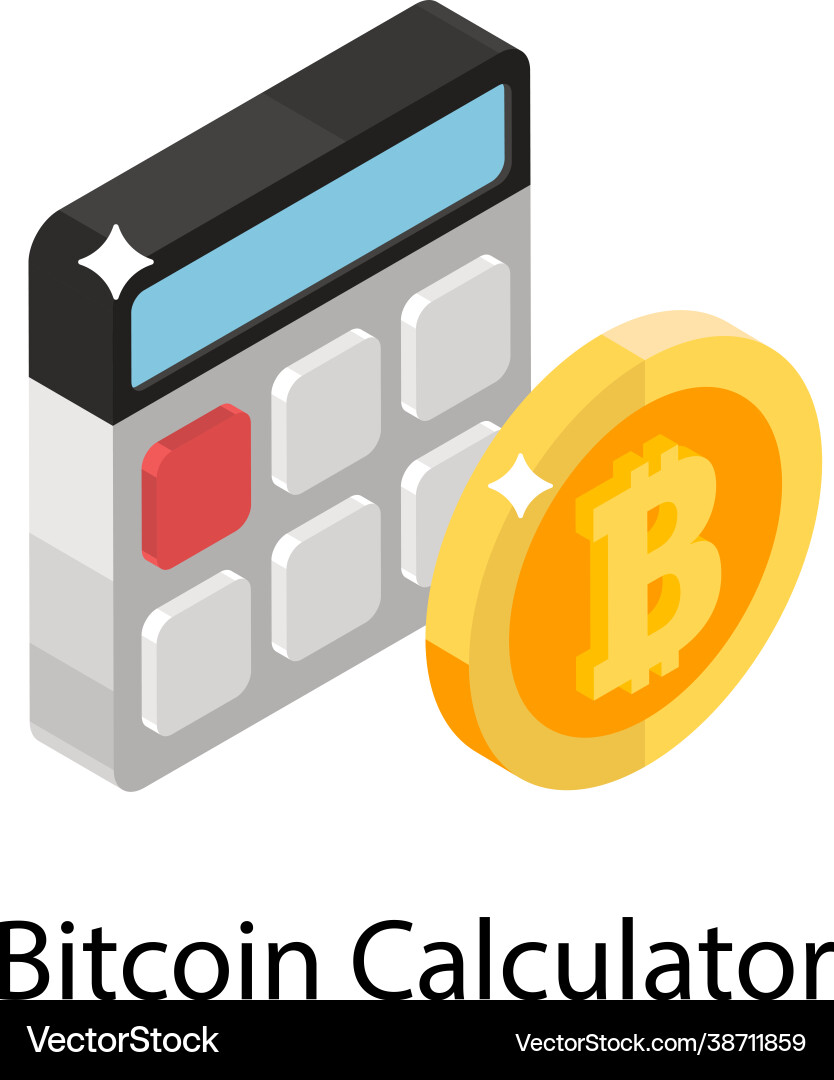 Bitcoin calculator (38711859) – Royalty-Free Vector | VectorStock