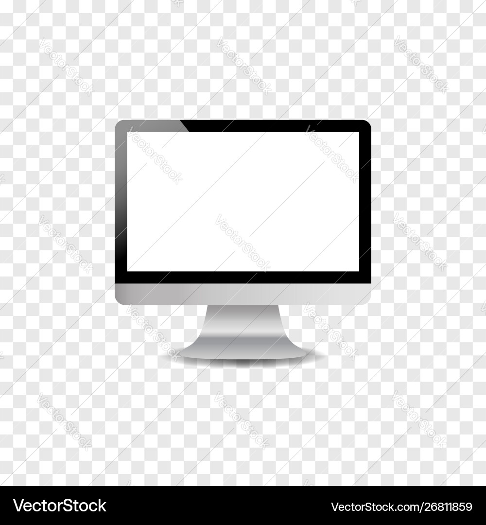Computer monitor on table front backside Computer monitor on table front backside vector image