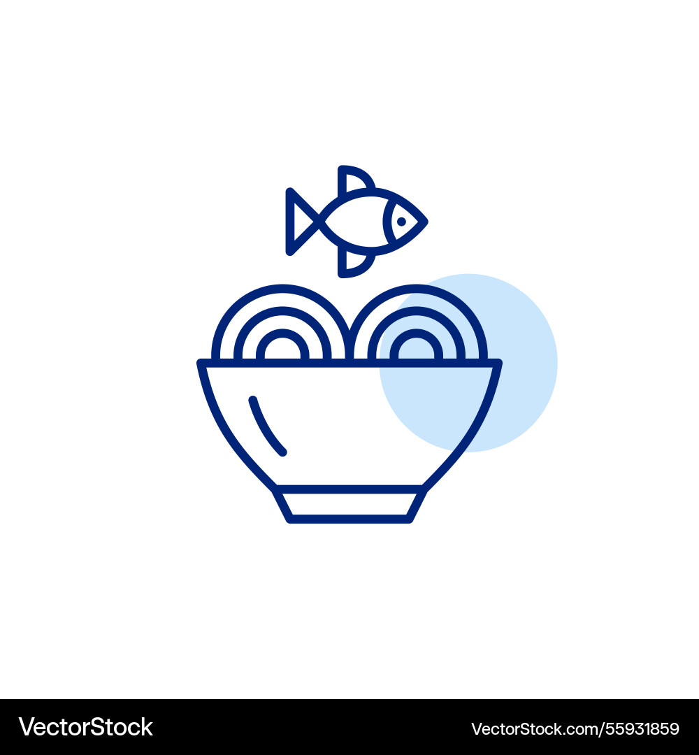 Fish and ramen bowl asian cuisine takeaway Fish and ramen bowl asian cuisine takeaway vector image