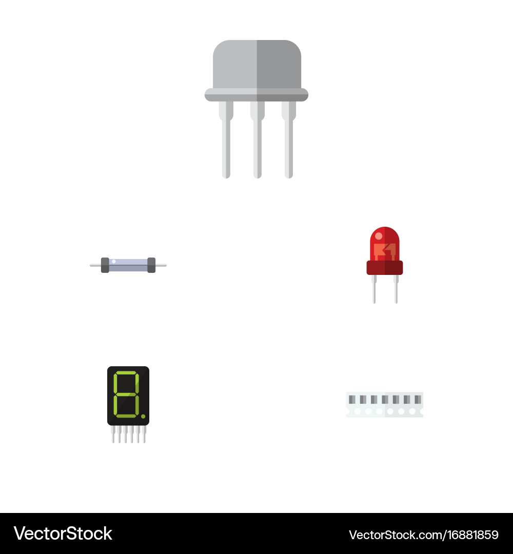 Flat icon appliance set of recipient memory Vector Image