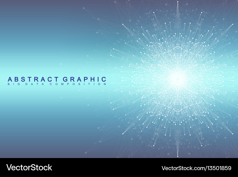 Fractal element with connected lines and dots big Fractal element with connected lines and dots big vector image