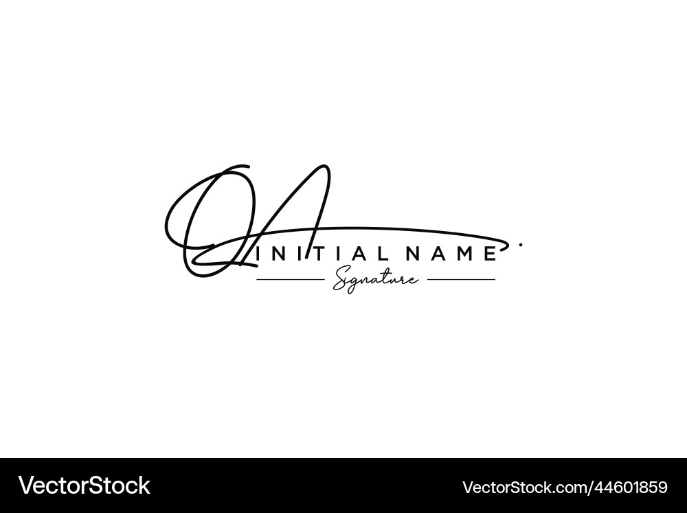 Initial qa signature logo template hand drawn vector image