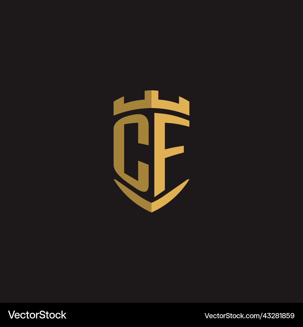Initials cf logo monogram with shield style design Initials cf logo monogram with shield style design Vector Image