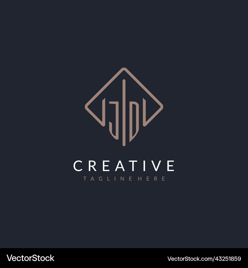 Jd initial logo with curved rectangle style design Jd initial logo with curved rectangle style design Vector Image