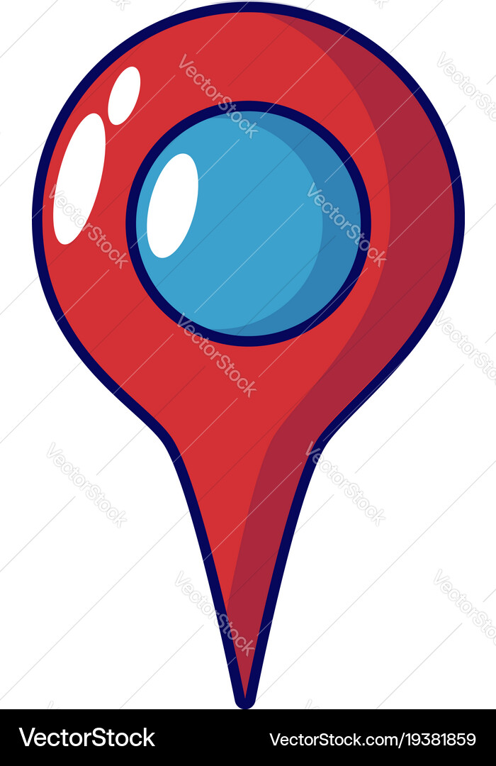 Map pointer icon cartoon style vector image