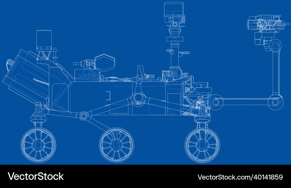 Mars rover rendering of 3d Vector Image
