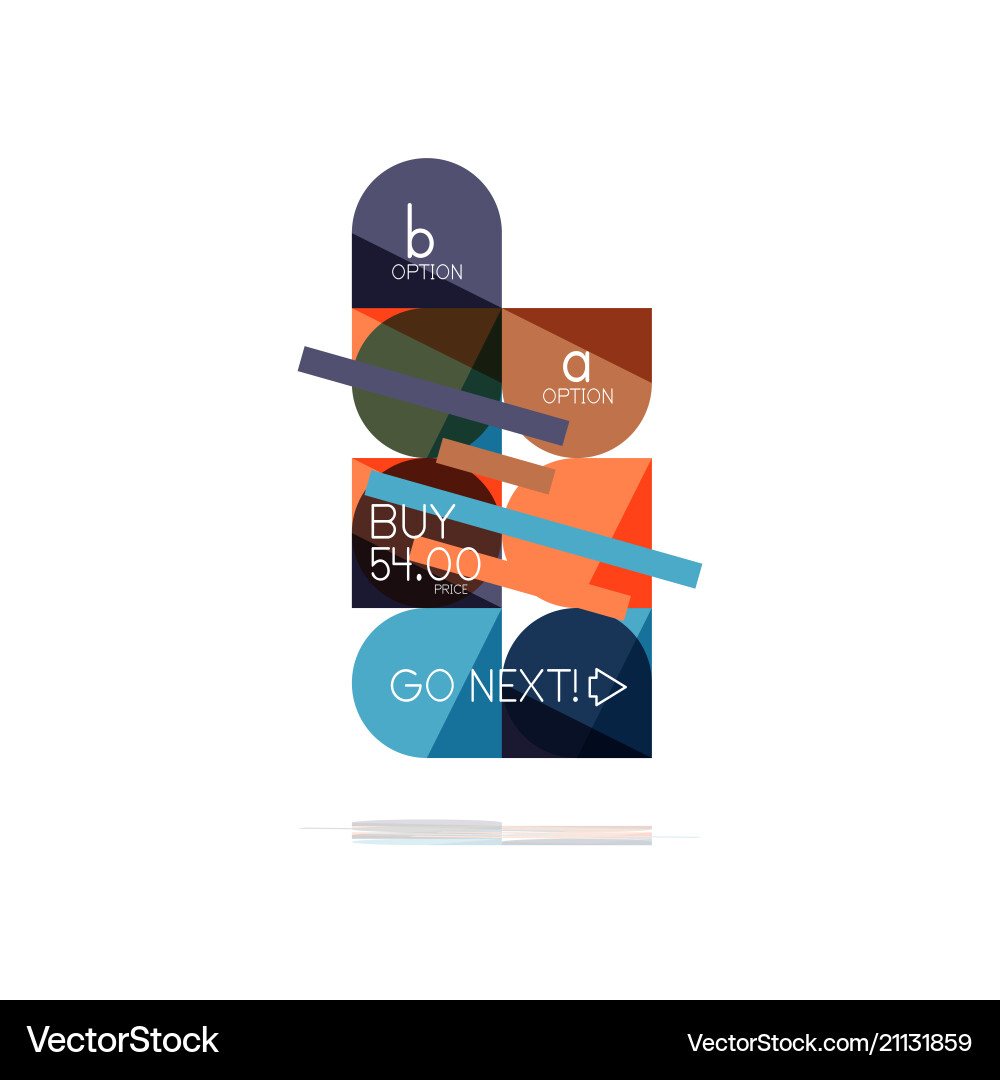 Minimal flat clean abstract option step Vector Image