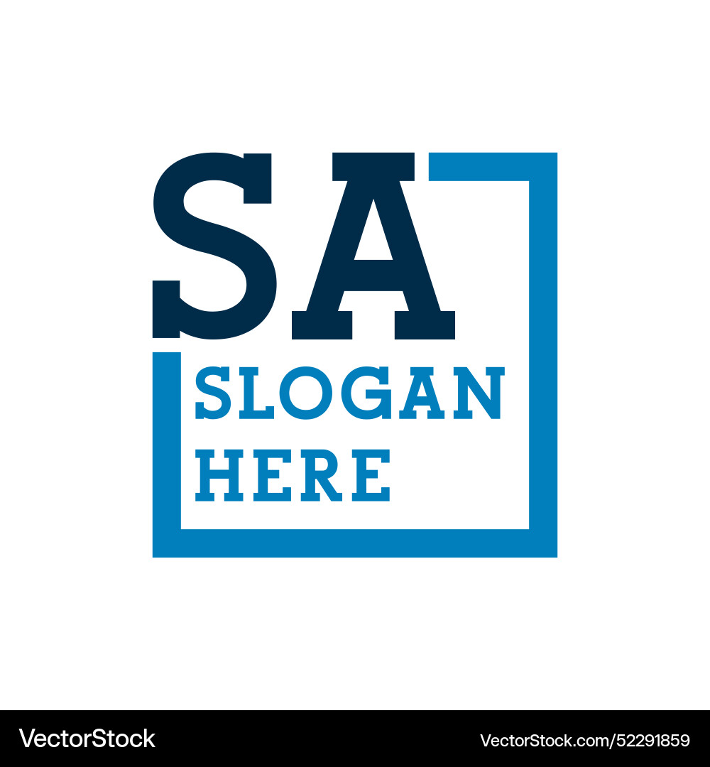 Minimal initials logo letters s and a sa initial Vector Image