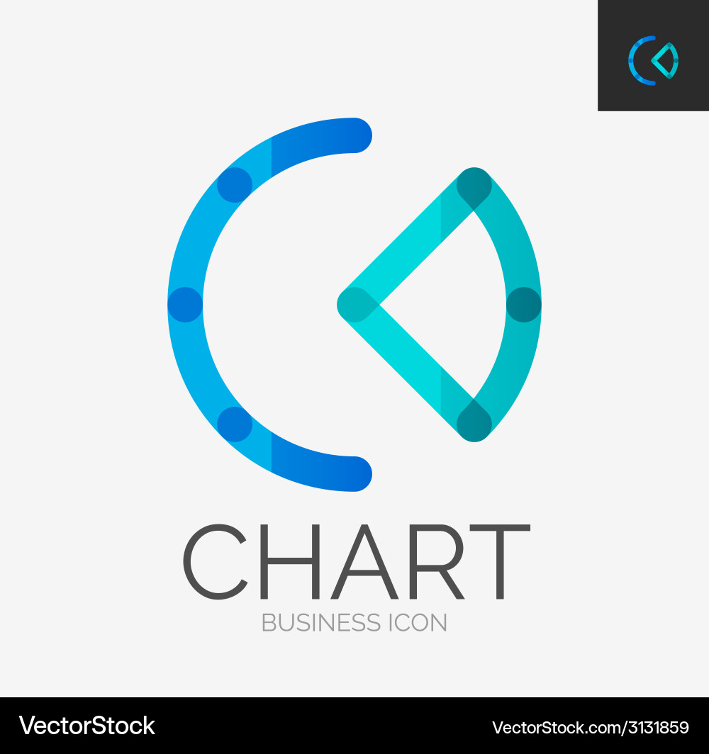Minimal line design logo chart graph icon vector image