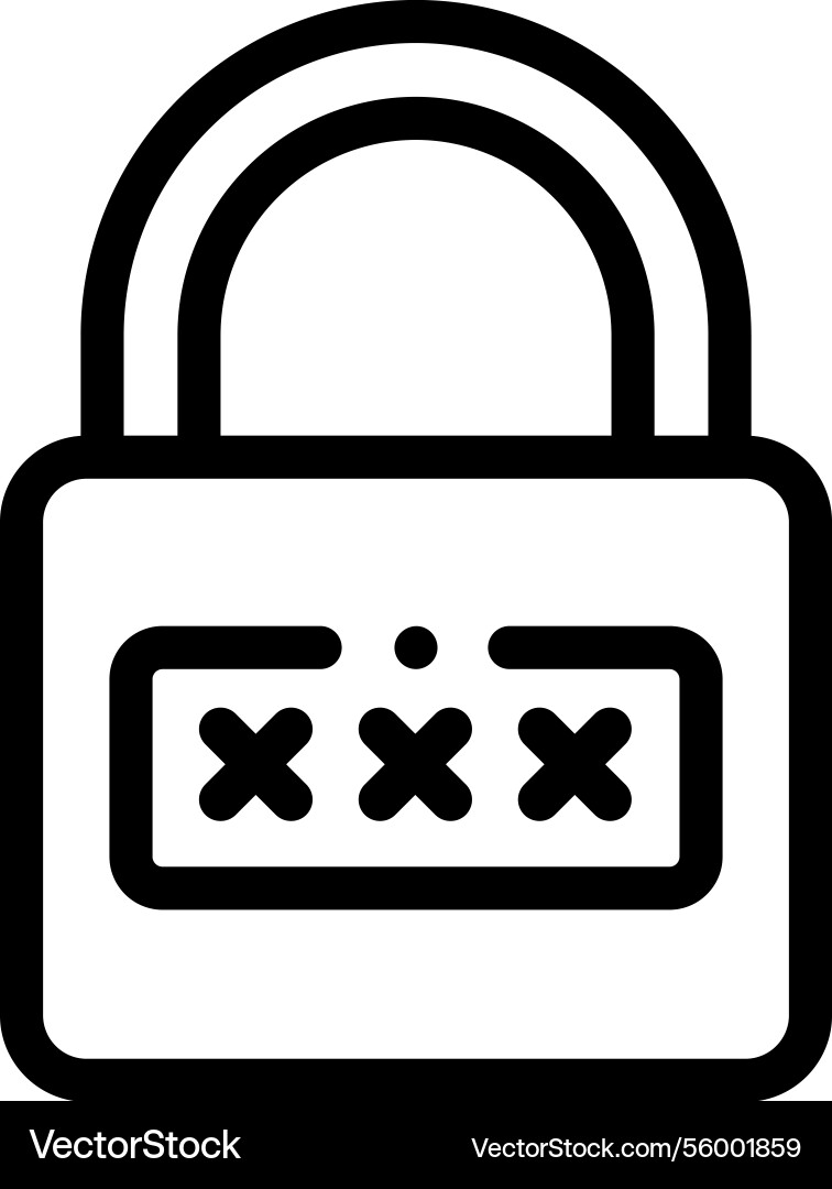 Padlock icon thin linear style design isolated Padlock icon thin linear style design isolated vector image