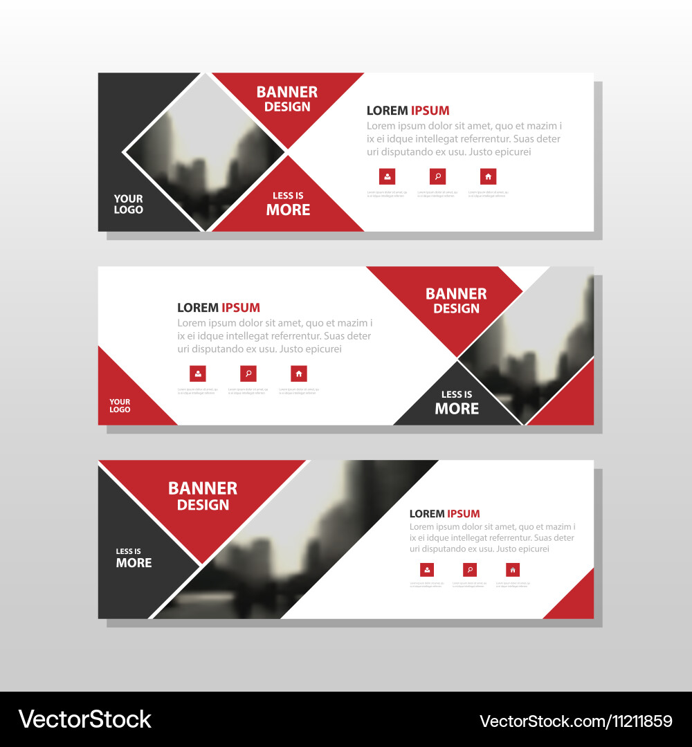 Red & Black Abstract Corporate Banner Vector Image