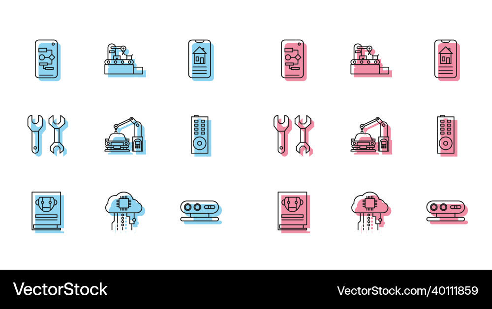Set line user manual internet of things Set line user manual internet of things vector image