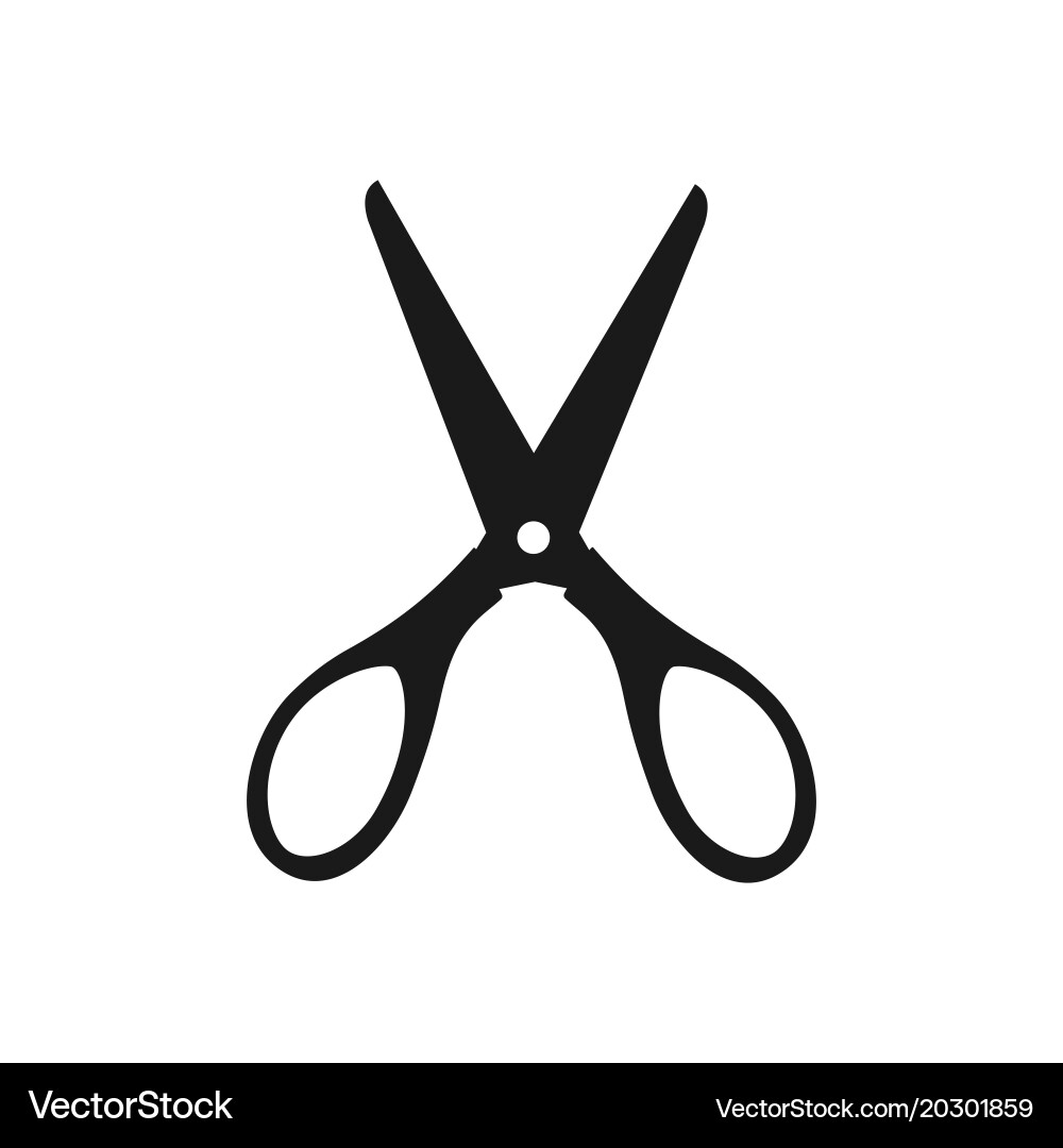 Silhouette of open scissors Vector Image
