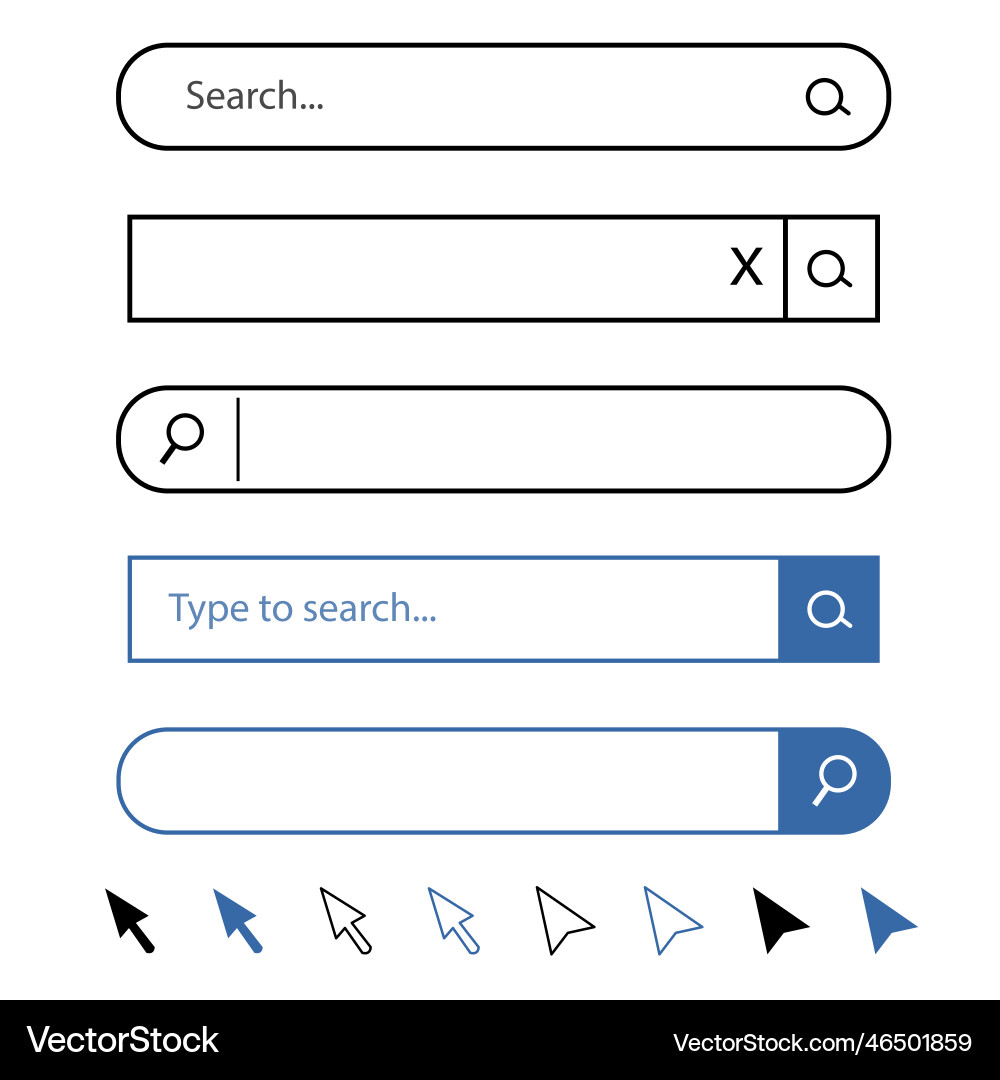 Tablet search engine mouse pointer cursors Tablet search engine mouse pointer cursors vector image